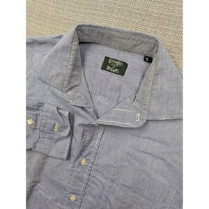 Gitman Bros Dress Shirt Mens 16 32/33 Blue Chambray Classic Long Sleeve Cotton